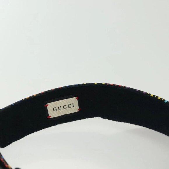 GUCCI GG Psychedelic Sun Visor Hat Multicolor Silver Auth 142391 - Picture 11 of 15